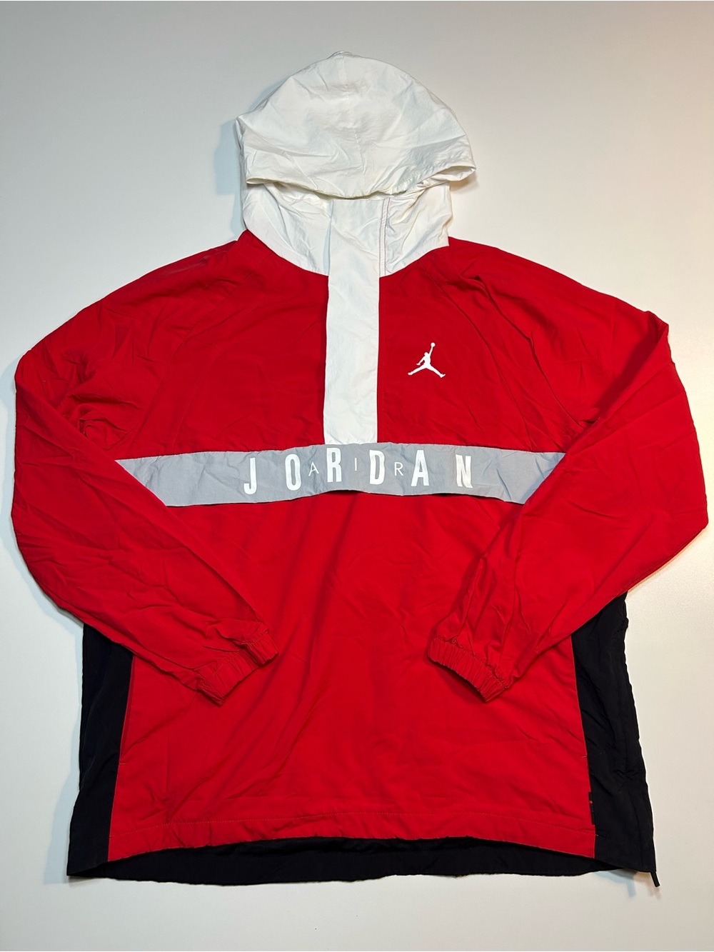 Nike Air Jordan Wings Anorak Pullover Windbreaker Jacket Red White Black